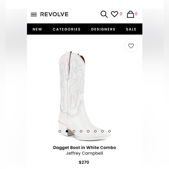 Free People by Jeffrey Campbell Dagget Cowboy Western Boots in White Size 8 - Picture 11 of 13
